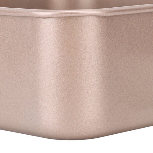 Deep Square Baking Pan, Gold Carbon Steel Cake Bread Tray, Non-Stick and Stackable 2