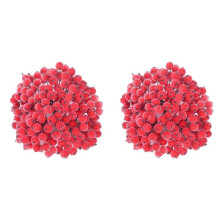 640 Artificial Frosted Red Holly Berries Christmas Fruit Berry Flower for Christmas Tree Decoration Garland Making