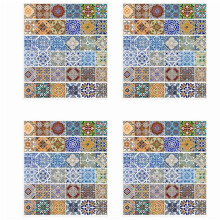 24X Skala och Sticka Kakel Backsplash Trappstegsdekaler Gör-Det-Själv Kakeldekaler Mexikanska Traditionella Talavera Vattentät Heminredning
