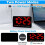 2X Digital Wall Clock, 9Inch LED Digital Clock Large Display with 12/24H,  Digits,Small Silent Wall Clock (Red) 2