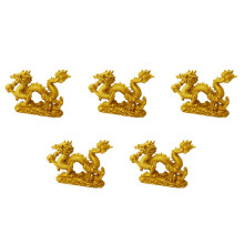 5X Chinese Golden Dragon Statue Animal Decoration Home Decoration