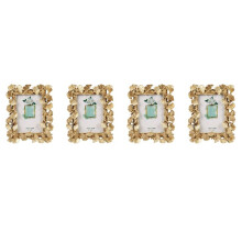 4X Resin Retro Frame Golden Ginkgo Leaf Photo Frame Home Decorations