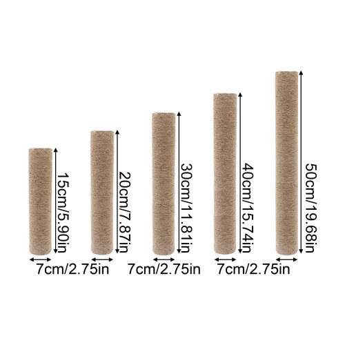 20cm μήκος 6cm διάμετρος από γιούτα σιζάλ για ξύσιμο γάτας, σχοινί δέντρων B, 2