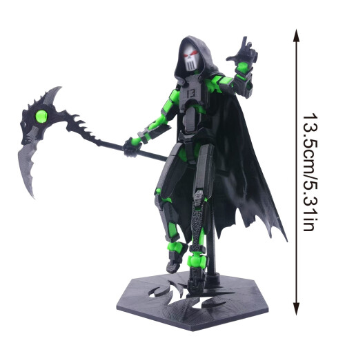 Figurine articulée T13 Cape Reaper Noir Vert Impression 3D 2