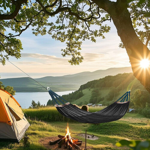 Portable Outdoor Hammock with Tree Straps and Carry Bag 2