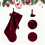 Chaussettes de Noël en velours bordeaux et vert 48 cm 4
