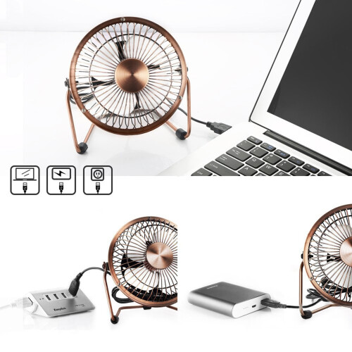Μικρός ανεμιστήρας γραφείου USB 4/6 ιντσών, αθόρυβος μεταλλικός ανεμιστήρας, 1