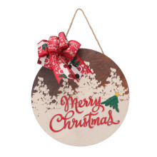 Christmas Welcome Sign Round Poplar Door Hanging Tag