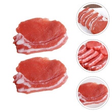 4 Pièces Séries Faux Cuit de Porc Frais Simulation Réaliste Viande Nourriture Armoires de Cuisine Décoration de Bureau Accessoires de Photographie