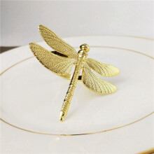 18PCS Dragonfly Napkin Ring Silver DIY Hotel Wedding Banquet Table Display Metal Napkin Buckle Christmas Decoration