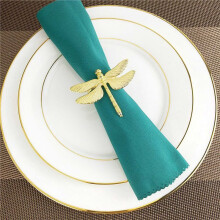 60Pièces Séries Libellule Anneau de Serviette or DIY Hôtel Banquet de Mariage Table Affichage En Métal Serviette Boucle Décoration de Noël