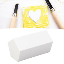 Soft Rubber Carving Block 10x10x3cm for Seals Medallions Crafts White