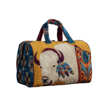 Prešívaná cestovná taška Hippie Van – Retro patchworková víkendová taška, 45 cm bohémska taška do posilňovne, na jogu a na výlety