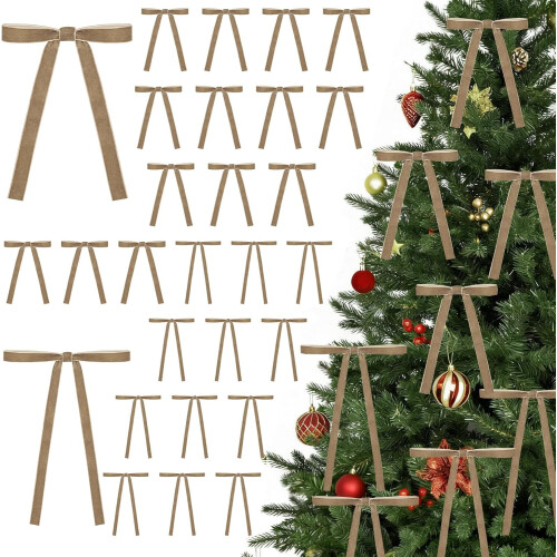 30 Samt-Weihnachtsbaumschleifen – 3/8" & 5/8"