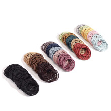 Lot de 500 élastiques à cheveux fins - 2 mm x 4 cm, en nylon noir de qualité supérieure, pour femmes, filles et hommes (multicolores).