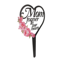 Durable Black Metal Heart Memorial Stake for Garden - Elegant Design