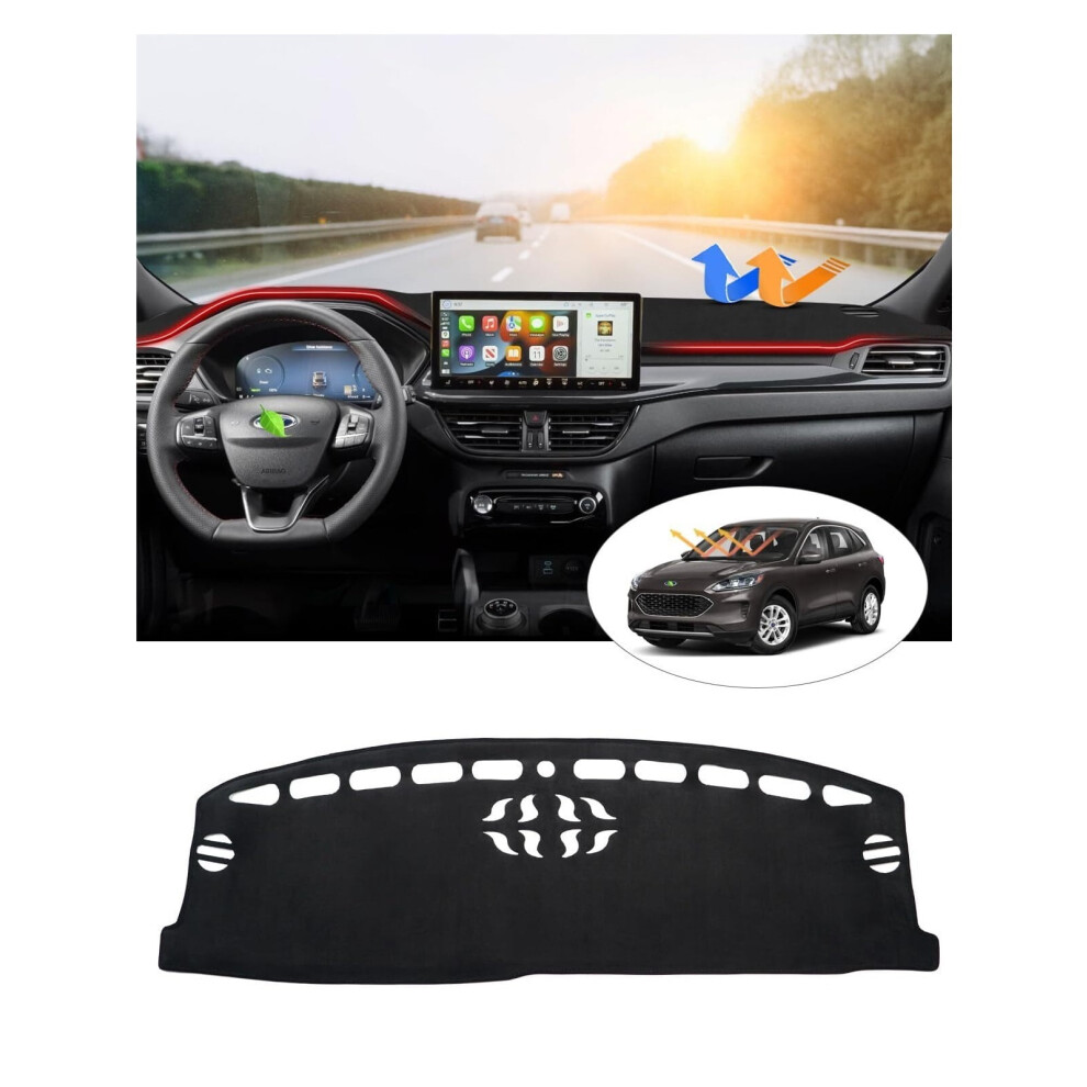 Dash Cover For Ford Escape 2020Â2026 (No Hud/Sound System), Non-Slip Anti-Glare, Compatible With Escape 9399596161969