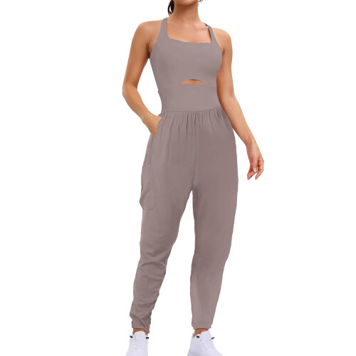 Γυναικεία Ολόσωμη Φόρμα για Τρέξιμο, Γυμναστήριο, Γιόγκα, Άνετη, Ελαστική, Ύφασμα
