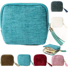 Light Blue Zippered Jewelry Pouch for Necklaces, Rings, Bracelets – Portable Foldable Travel Organizer with Tassel
