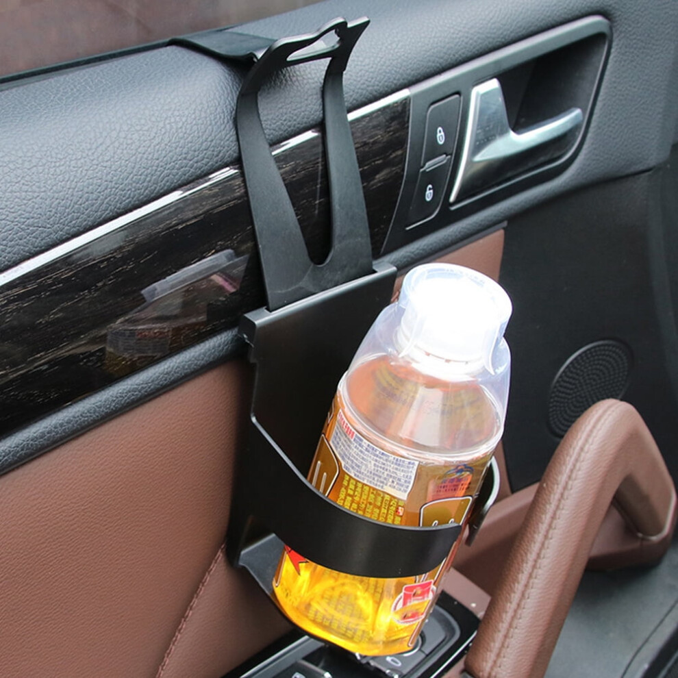 2Pcs Auto Drinks Holder Plastic Car Cup Stand Easy Install Beverage Rack Black 9450273938011