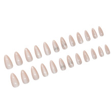 24 stuks plaknagels met strikjes, glanzende acryl kunstnagels die de hele nagel bedekken, voor vrouwen en meisjes