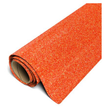 Glitter HTV11,8"x10ft rull - stryke-på varmeoverføringsvinyl (Ember Orange)
