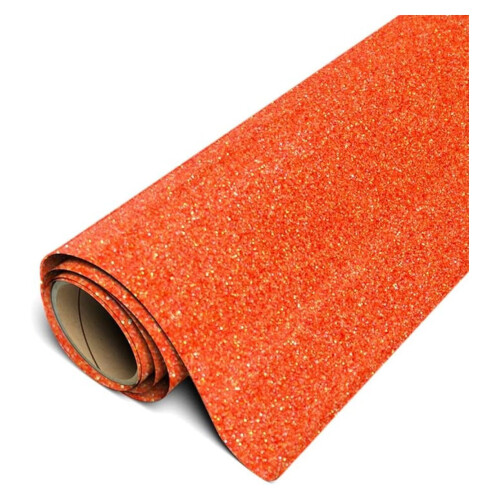 Glitter HTV11.8"x10ft Ρολό - Βινύλιο Θερμομεταφοράς με Σιδέρωμα (Πορτοκαλί)