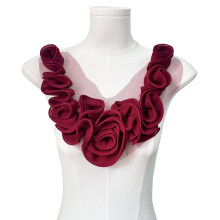 Recyclable Polyester Handmade Pleated Flower Patches For Sustainable Fashion And Home Decoration Enhancement