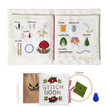 Stickbuch-Set mit Stickrahmen, Einfädler und Beutel