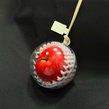 Adorno colgante de manzana, dije de coche rojo, decoración para árbol de Navidad