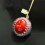 Epleanhengsornament rød bilsjarm juletrepynt 1