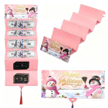 Porte-monnaie de Noël à 10 compartiments et pompon – Enveloppe cadeau festive pour hommes et femmes, compatible avec les billets et cartes