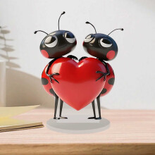 Coccinelle décorative plate en acrylique 2D – Décoration de bureau en forme de cœur pour la Saint-Valentin, compatible avec la décoration de la