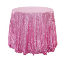 Mantel redondo de lentejuelas rosa de 99 x 99 cm, manteles brillantes para decoración de bodas, fiestas, despedidas de soltera y celebraciones de