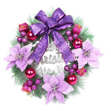 Guirlanda de Natal roxa para porta de entrada, enfeite de parede – decoração natalina para ambientes internos e externos, compatível com todos