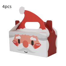 Boîtes cadeaux carrées de Noël avec poignées - Contenants alimentaires portables pour biscuits, gâteaux, emballages cadeaux et pâtisseries.