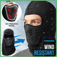 Herr Kallt väder Vindtät Fleece Skidmask Ninja Mask Vinter Balaklava Helmask Halsmask Aviator Trooper Trapper Hatt Motorcykel Öronlappar Svart