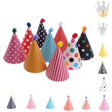 Ensemble de 11 chapeaux de fête d'anniversaire avec motif gâteau confettis, accessoire photo