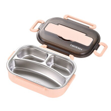 Boîte à lunch isotherme Bento 2 couches 1 pièce - Portable pour le bureau et l'extérieur (Rose)
