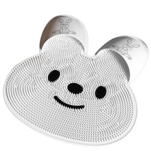 Alfombrilla exfoliante para pies con forma de conejito, cerdas de silicona para eliminar la piel muerta, sin ventosa, masajeador de pies para baño,