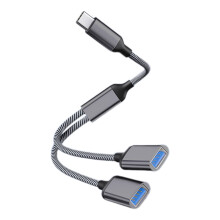 típusú dugasz - 2 USB anya kábeladapter USB OTG elosztó kábel átalakító több hub adattöltő kábel