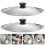Conjunto de 2 tampas de aço inoxidável com revestimento prateado, compatíveis com frigideiras e panelas. 1