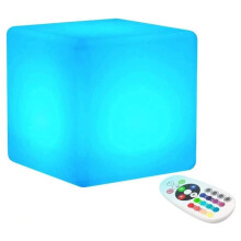 LED kocka alakú asztali lámpa, vízálló RGB fényerőszabályozható lámpa, újratölthető és távirányítós, beltéri/kültéri