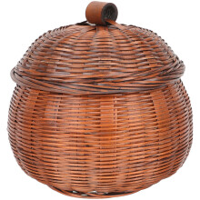 Panier de rangement rustique en forme de citrouille pour la cuisine (1 pièce) - Matériau en bambou