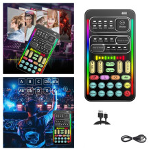 2025 New Portable Mini Voice Changer Set for Short Video Live, Compatible with I9, Multifunction Sound Card