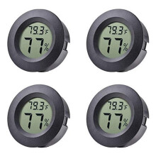 4-pakning mini-hygrometer og termometer, digital fuktighets- og temperaturmåler for innendørs/utendørs bruk (/), kompatibel med hjem,