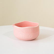 Bol à matcha en porcelaine gaufrée Sakura, 12,7 cm (5 pouces), rose