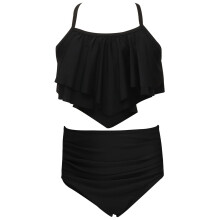 Piger badedragt, stilfuld bikini til piger, todelt badetøj, strandsportstøj, komfortabel badedragt til unge teenagere, børnebadedragter, sort