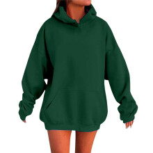 Damen-Hoodie, einfarbiger Hoodie mit überschnittenen Schultern und Taschen – bequemes und stylisches Sweatshirt-Oberteil, Oversize-Hoodie für