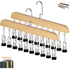 Closet Organizer with 10 Clips - Space Saving Hanging Closet Organizer, Legging Organizer for Closet 10 Clips, Adjustable Stainless Steel